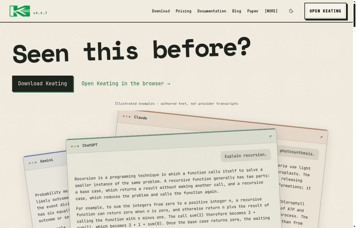 Keating interactive learning website